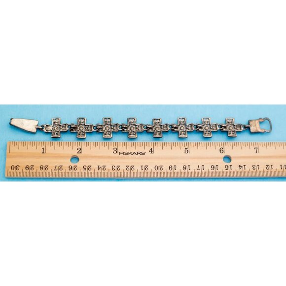 Vintage Celtic Multiple Crosses Bracelet by Avon - 7 1/2 inch - N21 - Picture 3 of 3